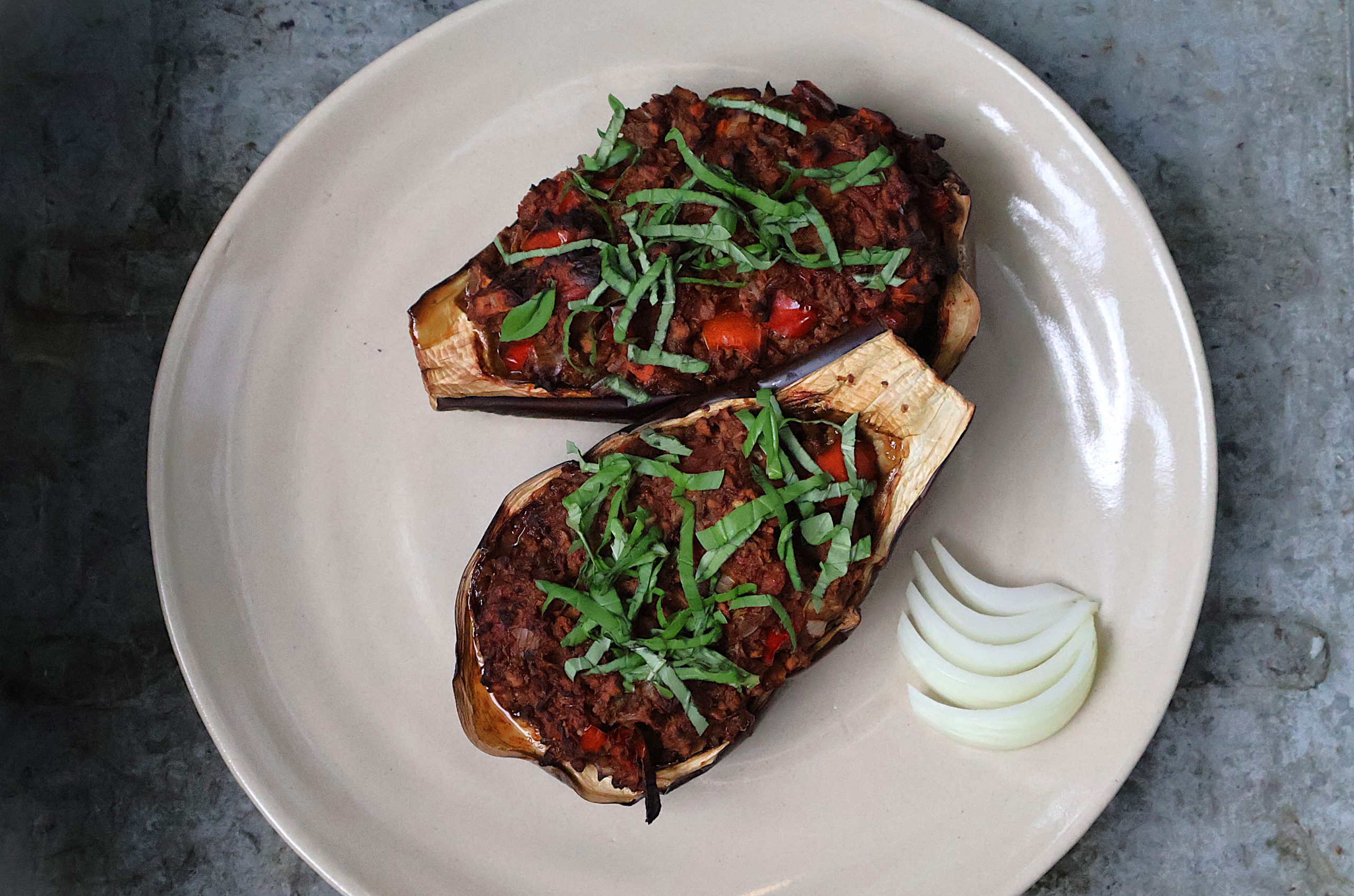 Bolo Stuffed Eggplant