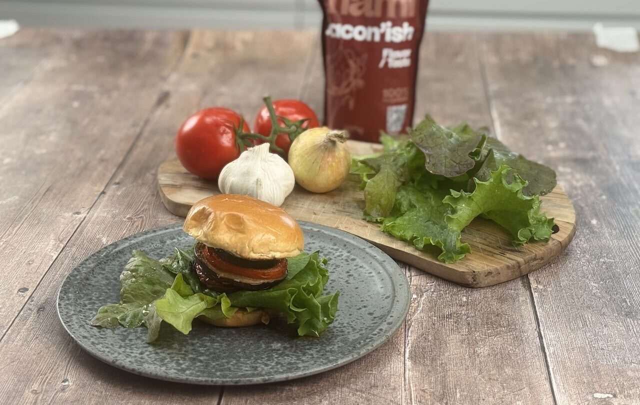 Ratatouille Burger with Bacon’ish-Mayo 