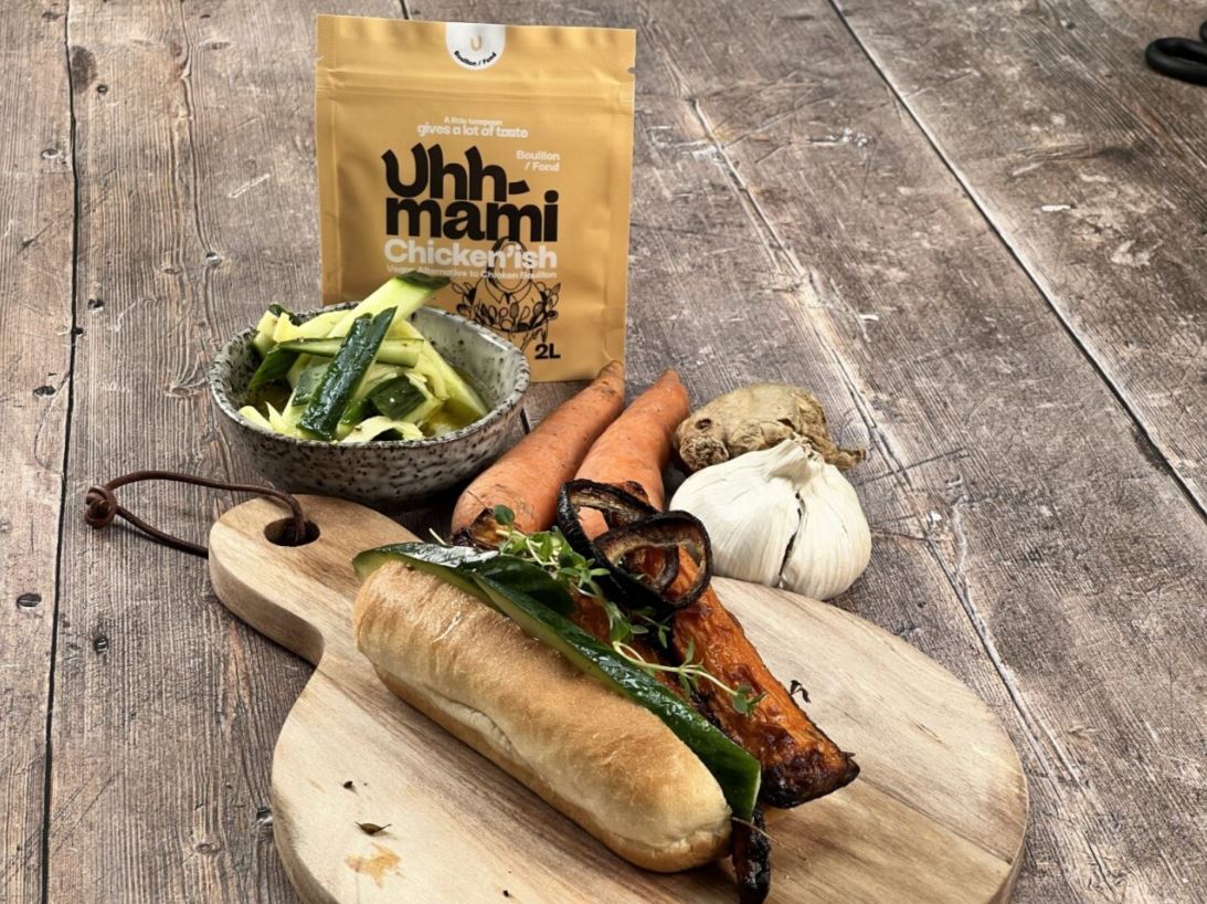 Rustic Carrot Hotdog with Pickled Cucumber Salad